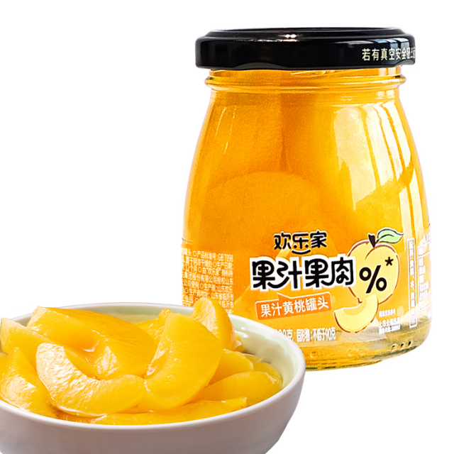 欢乐家黄桃橘子罐头200g*6罐果汁果肉组合新鲜梨汁糖水水果罐头