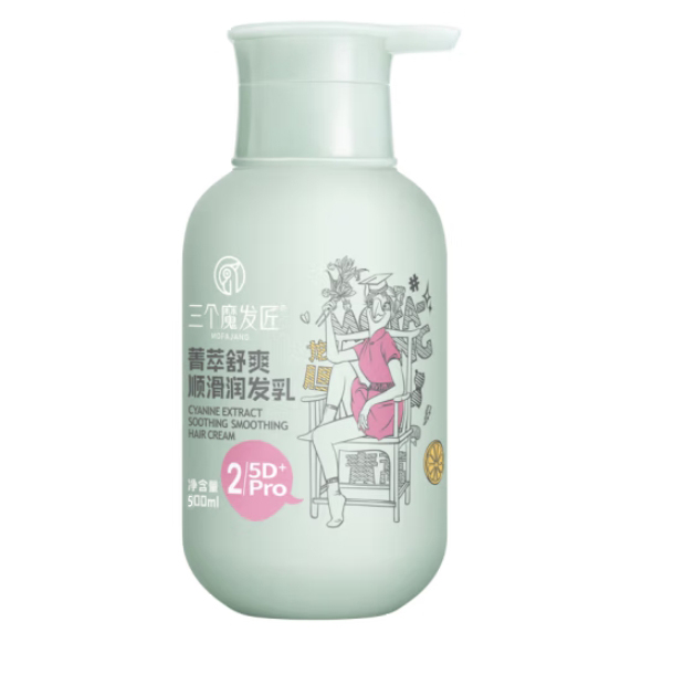 三个魔发匠菁萃舒爽顺滑润发乳500ml