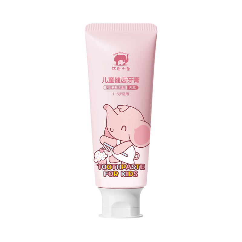 红色小象儿童防蛀牙膏（盾） 60g草莓冰淇淋味 低氟3-12岁适用