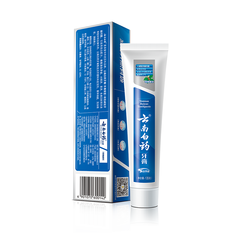 云南白药牙膏冬青香型135g 亮白牙齿