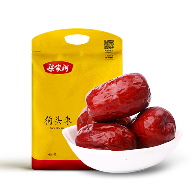 陕西延安市梁家河狗头枣大枣大红枣零食黄袋1000g
