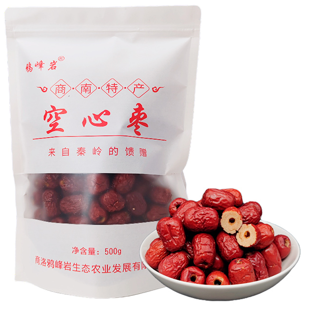 陕西商洛市鸦峰岩休闲零食空心枣500g*2
