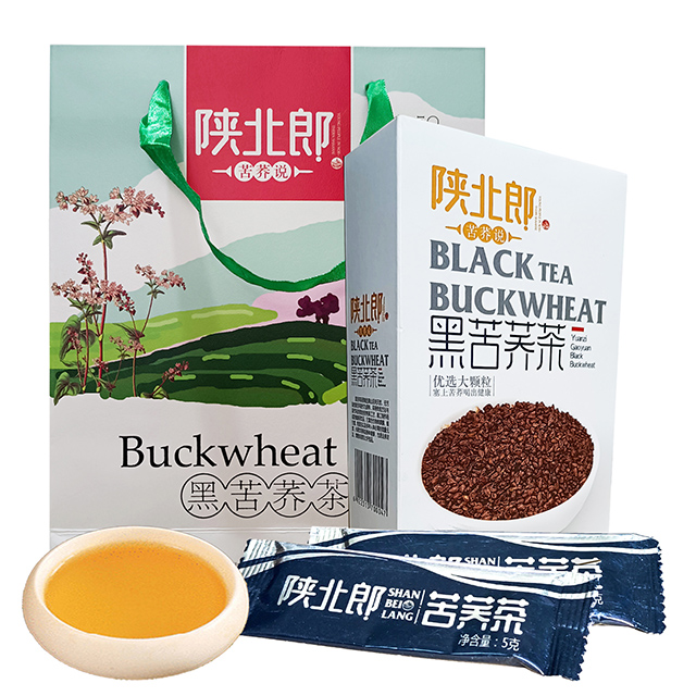 陕西榆林市绥德县黑苦荞茶泡水喝的养生茶便捷小袋装126g*4盒装