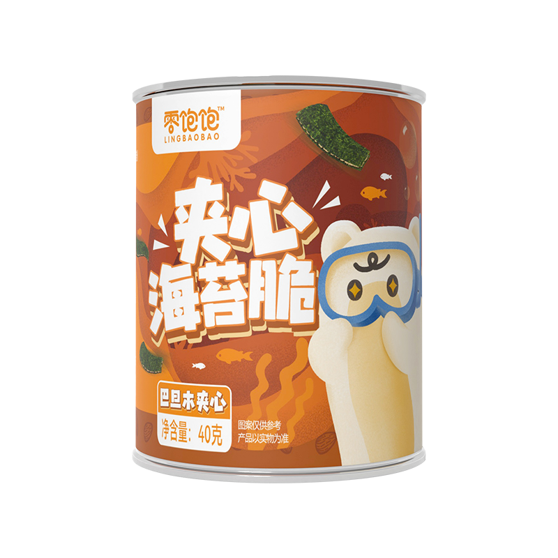 零饱饱（LINGBAOBAO）夹心海苔巴旦木味40g*2