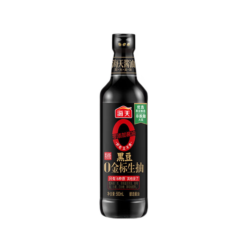 海天黑豆0金标生抽500mL