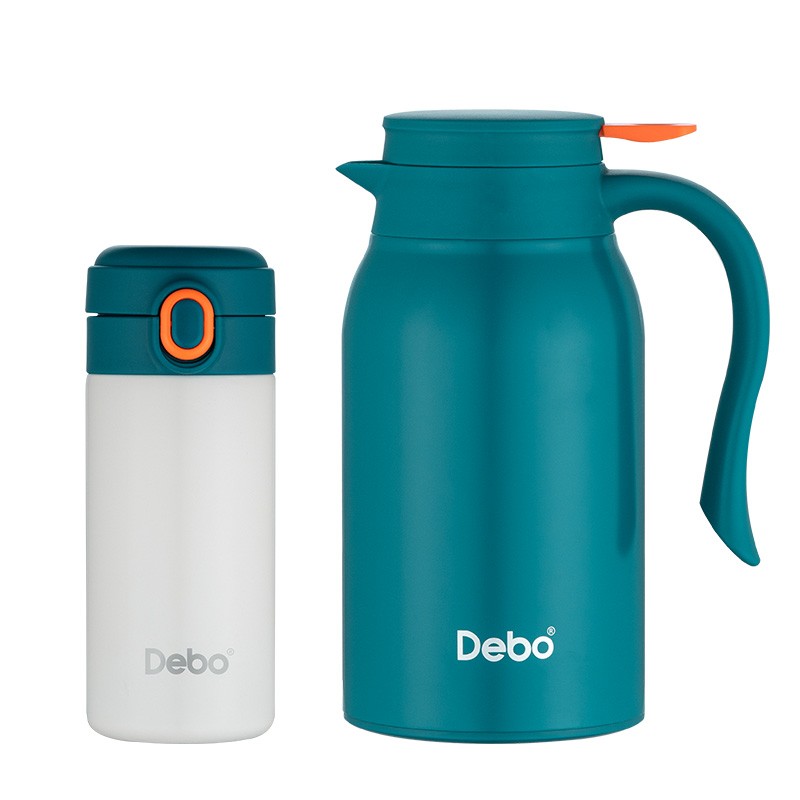 Debo德铂 奥克登杯壶套装（300ml+900ml，绿色，DEP-DZ667）