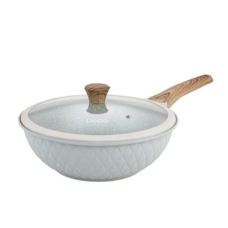 Debo德铂   富勒姆炒锅家用少油烟炒菜锅30cm（白色，DEP-816）