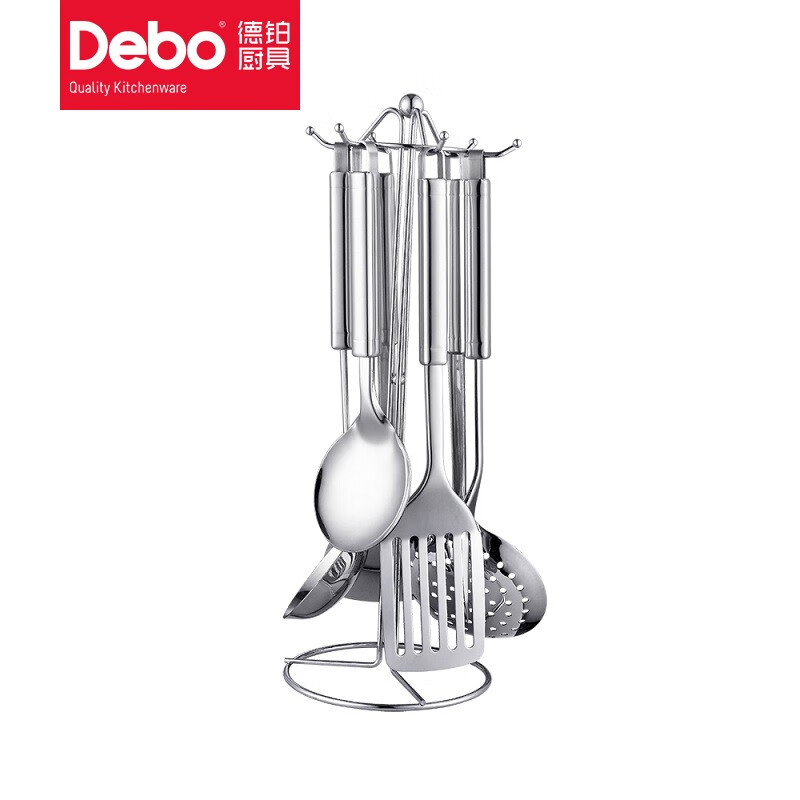 Debo德铂 马可里奥厨房烹饪用具七件套不锈钢锅铲汤勺漏勺饭勺 DEP-22