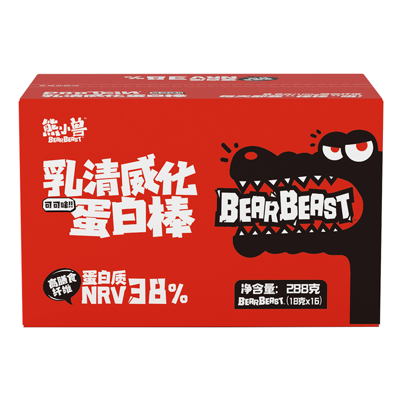 熊小兽 可可味蛋白棒288g
