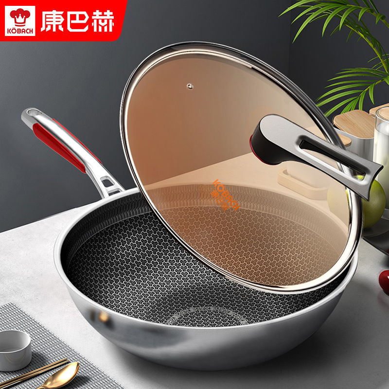 康巴赫 第四代抗菌不锈钢炒锅32cm（通用） CHC32A4