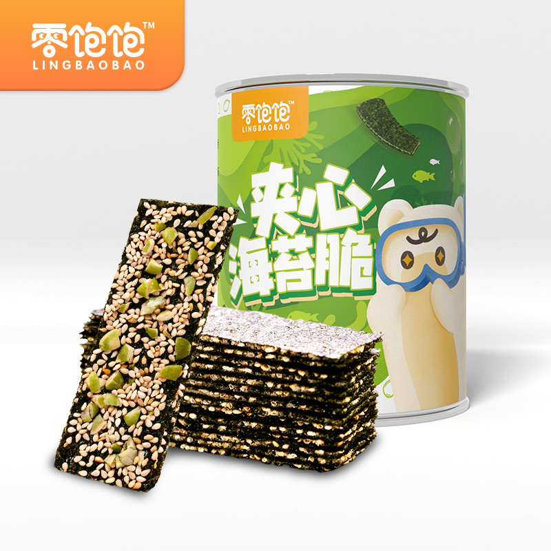 零饱饱（LINGBAOBAO）夹心海苔南瓜子味40g*2
