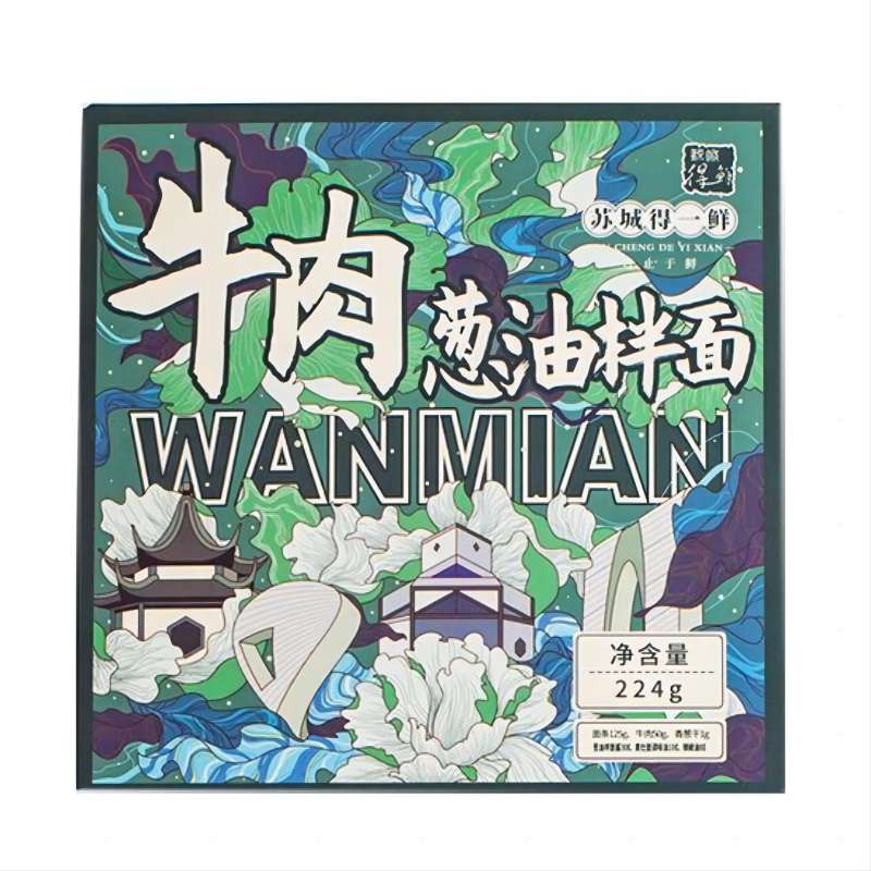 苏城得一鲜 牛肉葱油拌面 224g/盒