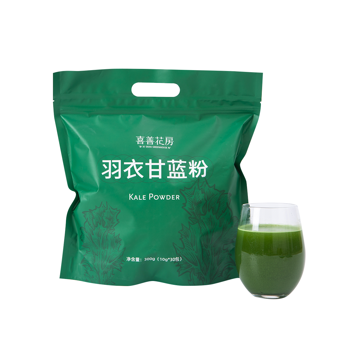 QZ喜善花房羽衣甘蓝粉果蔬粉膳食纤维冲饮羽衣甘蓝粉独立小袋便携装