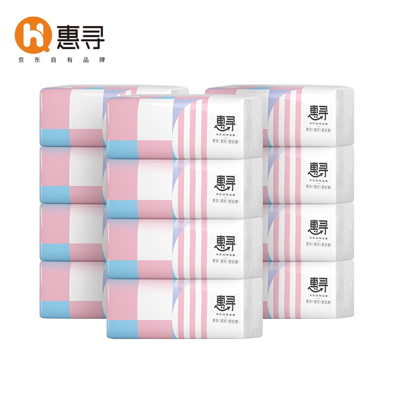 [QZM]惠寻  抽纸4层12包*60抽 原木纸巾母婴适用餐巾纸卫生纸面巾纸便携装 XS码 dkh