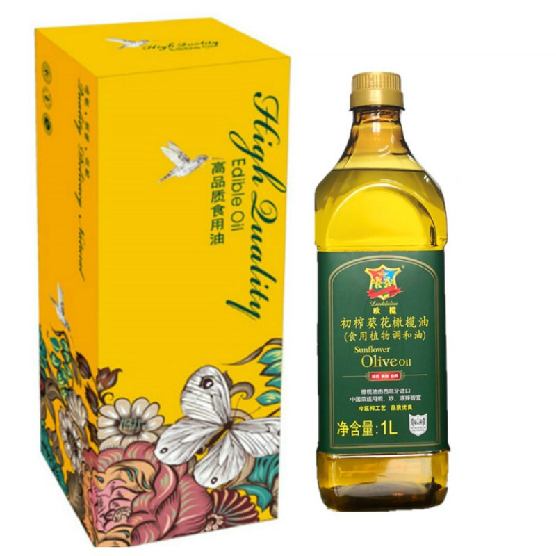 QZ欧榄 初榨葵花橄榄油 1L单瓶礼盒 D27