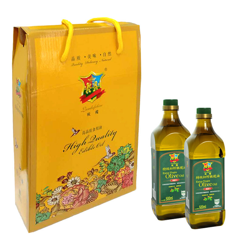 QZ欧榄 特级初榨橄榄油 500ml2瓶礼盒 D08