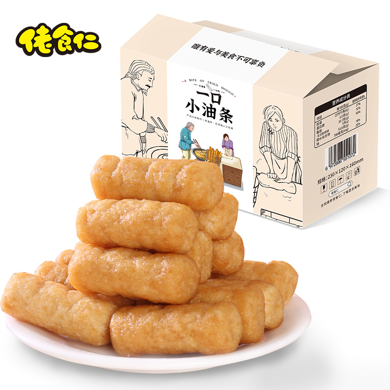 QZ休闲零食佬食仁一口小油条340g/箱（约80根）