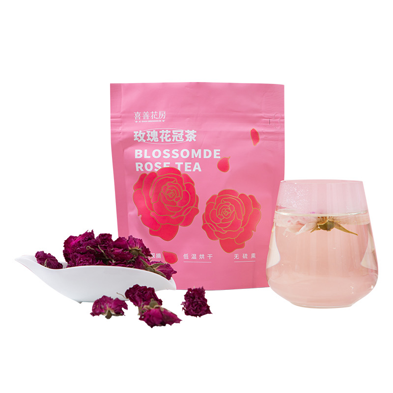 【QZ】喜善花房重瓣平阴红玫瑰女花草茶玫瑰花冠15g*2袋