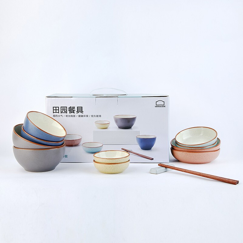 QZ   乐扣乐扣田园14件套韩式餐具YSH230012