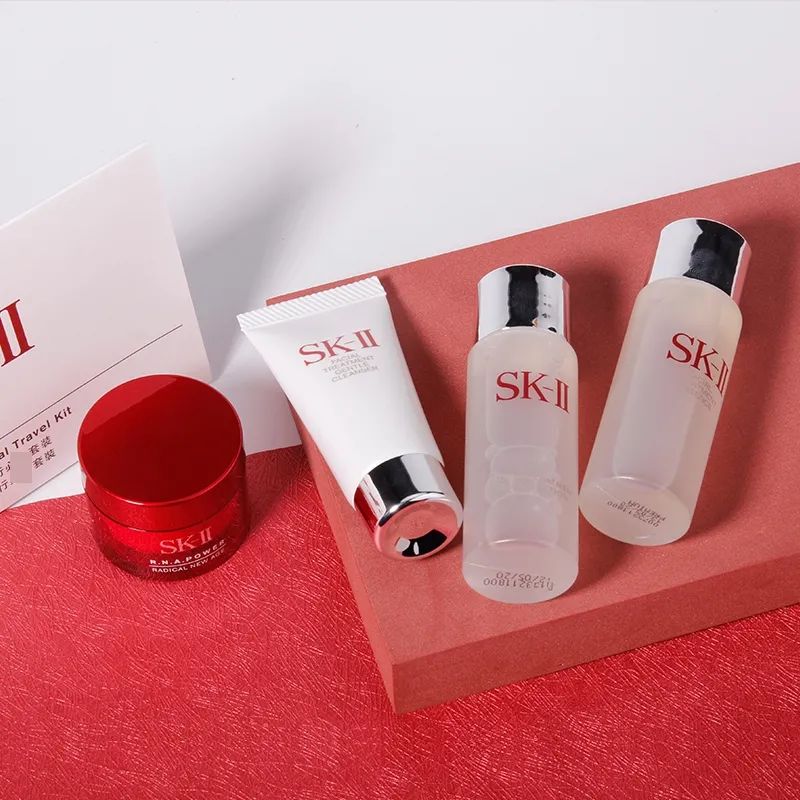 SKII 中样旅行4四件套(氨基酸洁面20g+嫩肤清莹露30ml+护肤神仙水30ml+大红瓶面霜15g)-YT