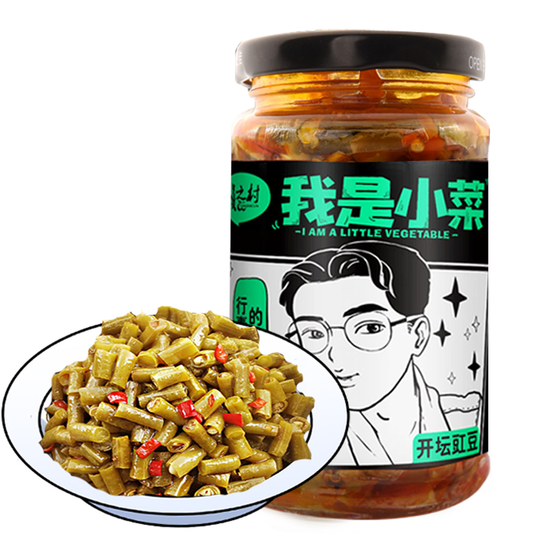QZ赣之村酸豆角下饭菜开味菜酱缸豆230g*3瓶装