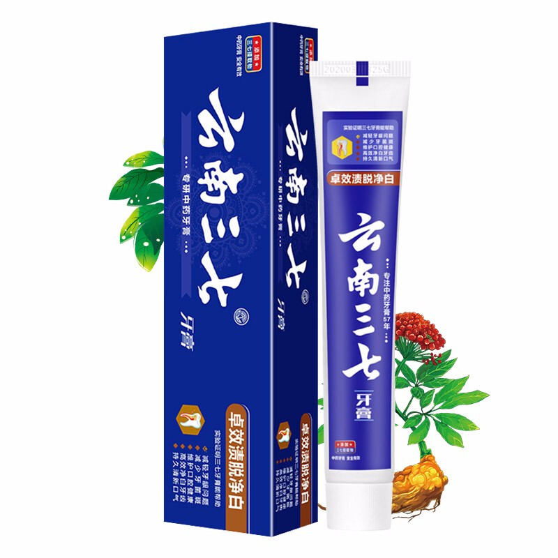 【QZ】云南三七卓效渍脱净白牙膏100g