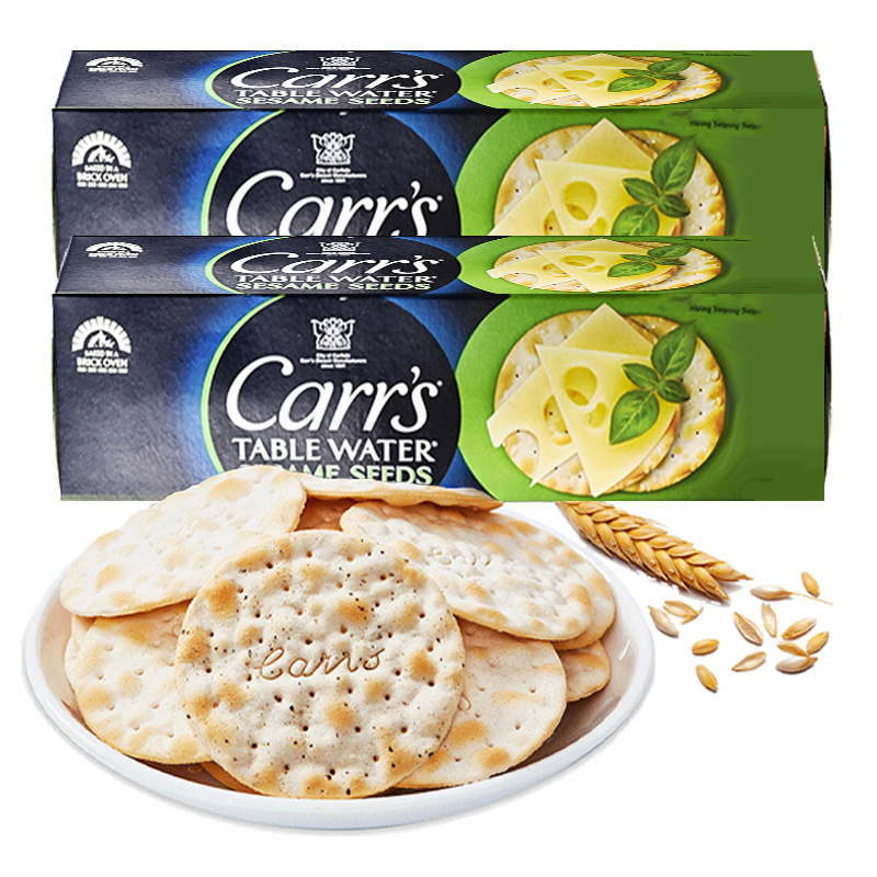 QZ卡氏Carr's英国进口薄饼干125g*3盒
