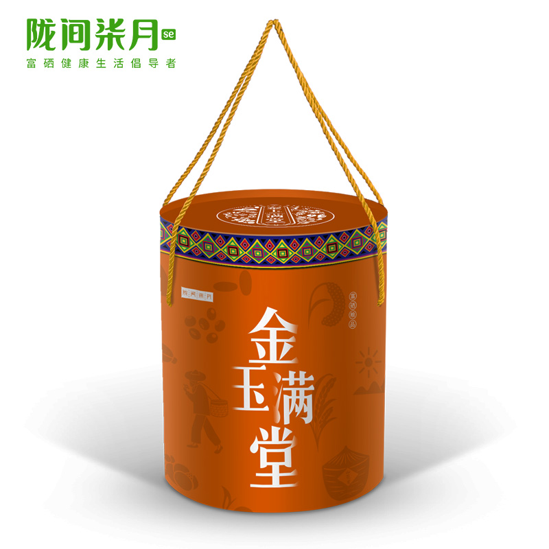 QZ陇间柒月金玉满堂A款（富硒大米500g、富硒粥米500g、富硒玉米糁500g、油茶籽调和油248ml、绿豆700g、小米700g、黄豆600g）