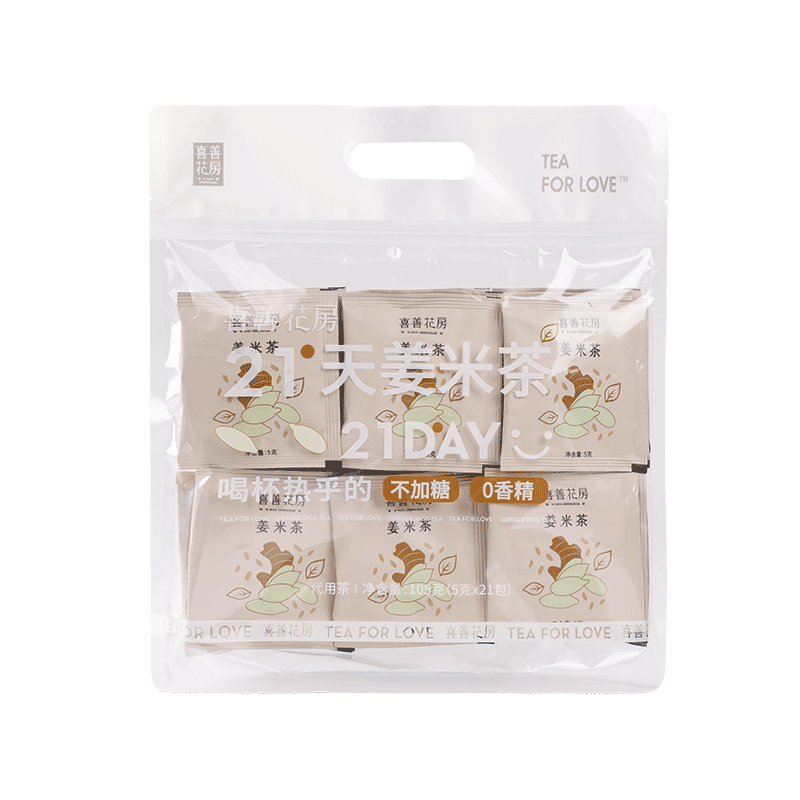 QZ喜善花房姜米茶炒米姜茶独立小袋装姜米茶一袋（5g*21包）