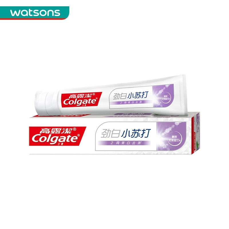 QZ高露洁Colgate劲白小苏打牙膏120克 清新口气 精粹北美留兰味