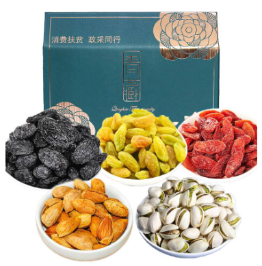 产地直发—青海民和县巴旦木开心果葡萄干干果礼盒2000g